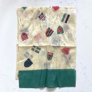Ginnie Johansen 11" x 60" Heritage‎ Patterns on Ivory Long Cotton Scarf